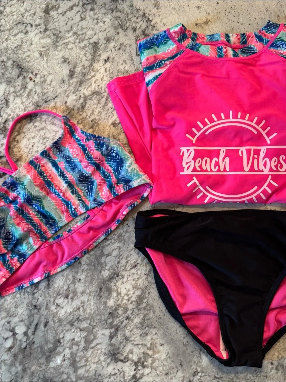 SO Kids Swim Set - Hot Pink, Black, Multicolor